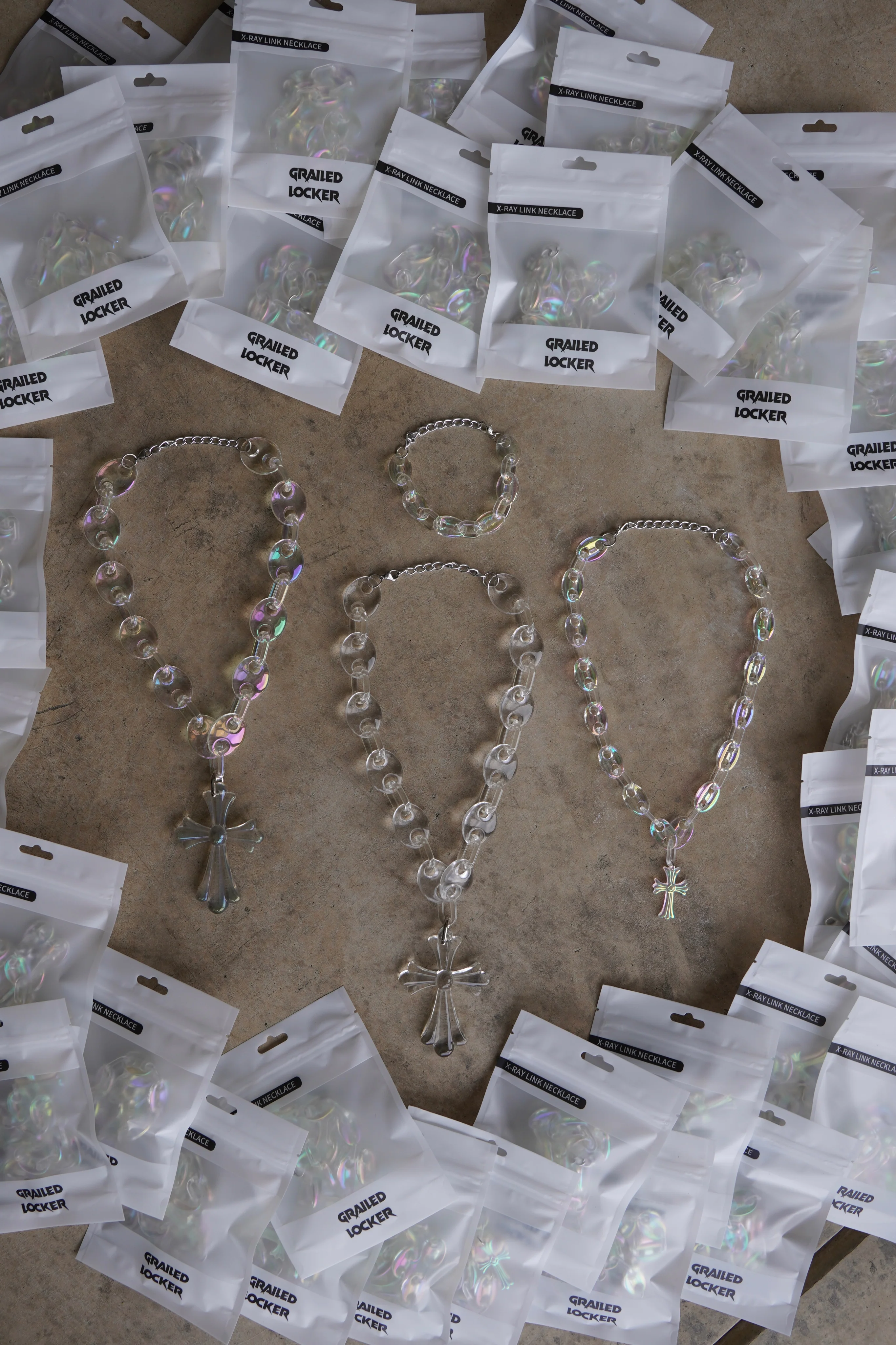 Mini Opal Cross Link Necklace - Image 4